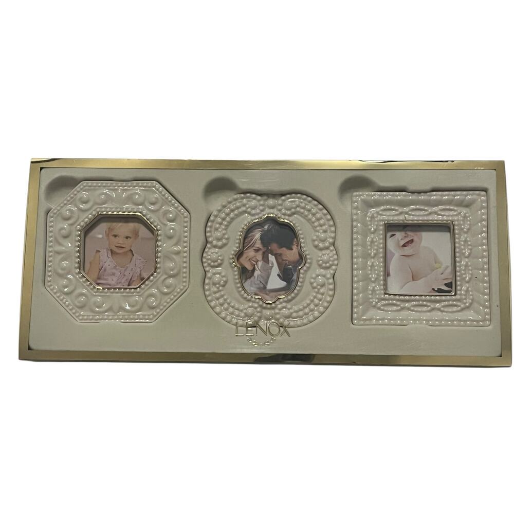 Lenox Classic Beaded Mini Frames Set of 3 NEW
